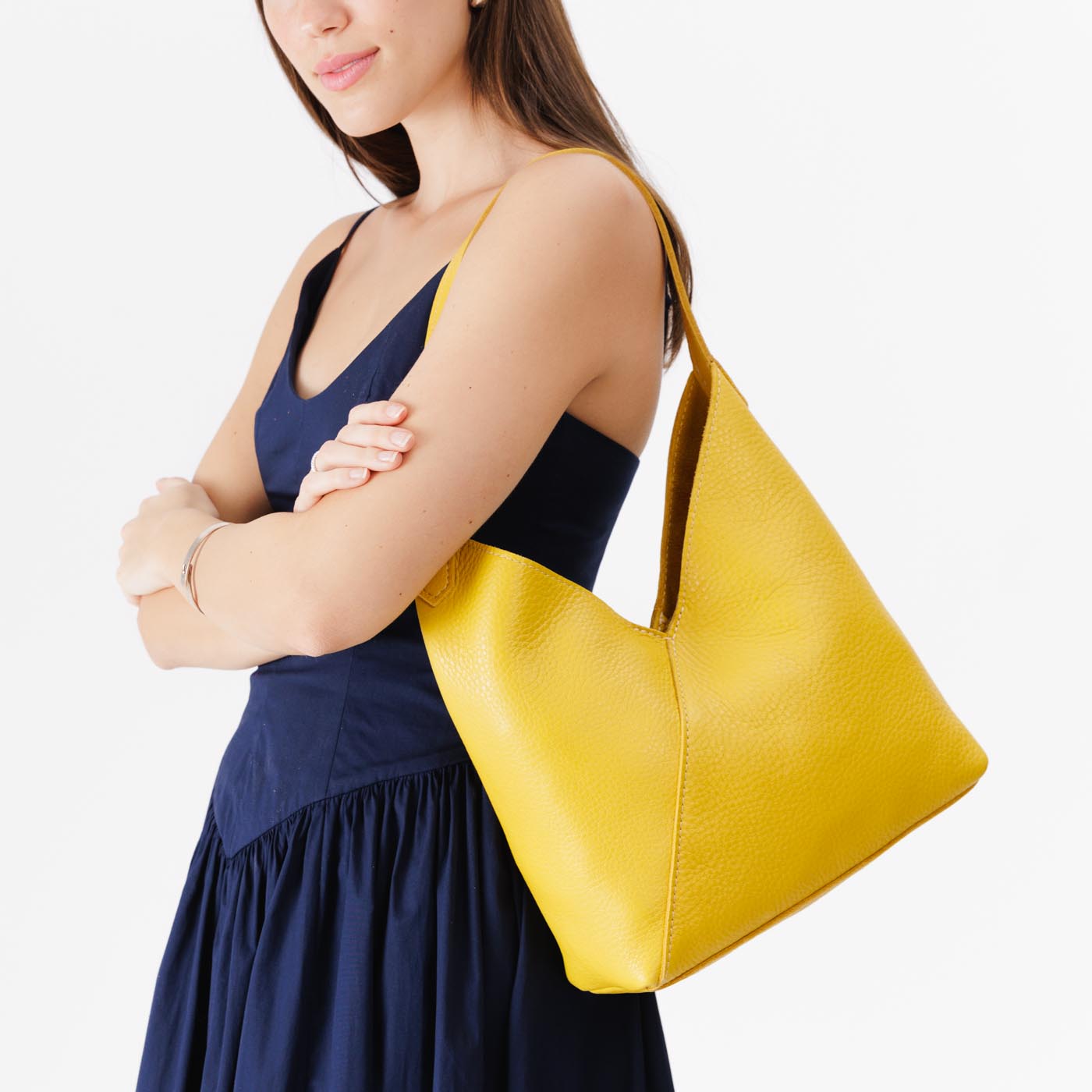Naomi Leather Shoulder Bag with Adjustable Strap & Magnetic Closure