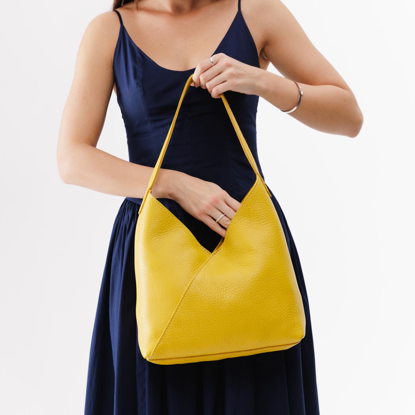 Naomi Leather Shoulder Bag with Adjustable Strap & Magnetic Closure