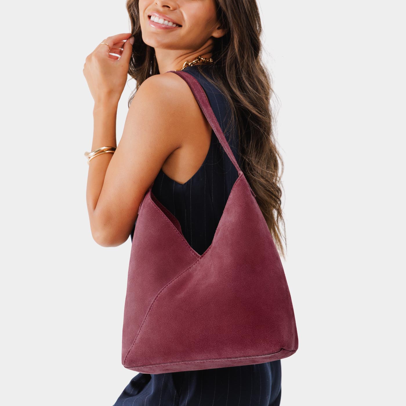 Naomi Leather Shoulder Bag with Adjustable Strap & Magnetic Closure