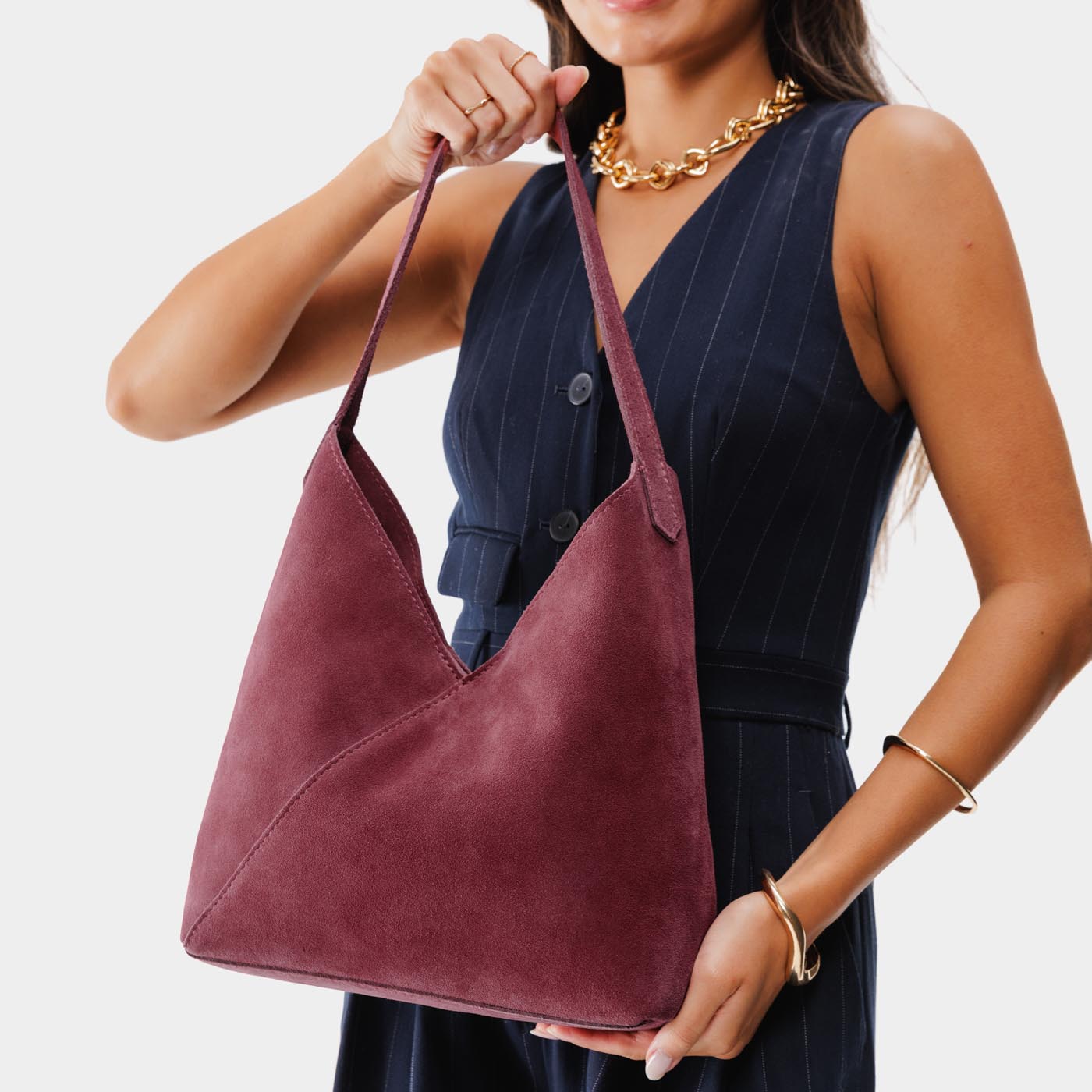 Naomi Leather Shoulder Bag with Adjustable Strap & Magnetic Closure