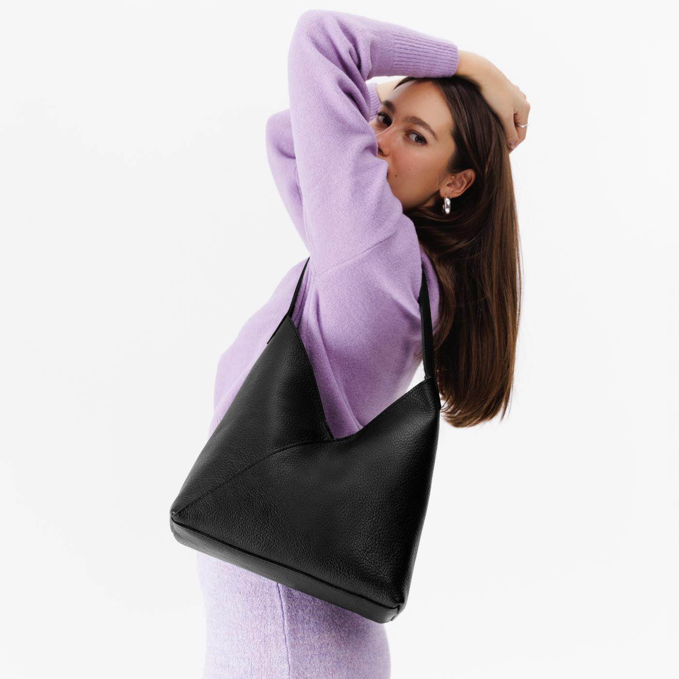 Naomi Leather Shoulder Bag with Adjustable Strap & Magnetic Closure