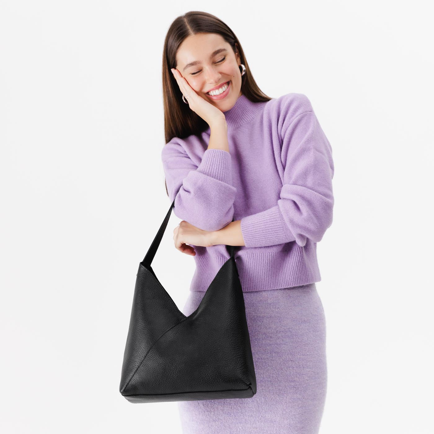 Naomi Leather Shoulder Bag with Adjustable Strap & Magnetic Closure