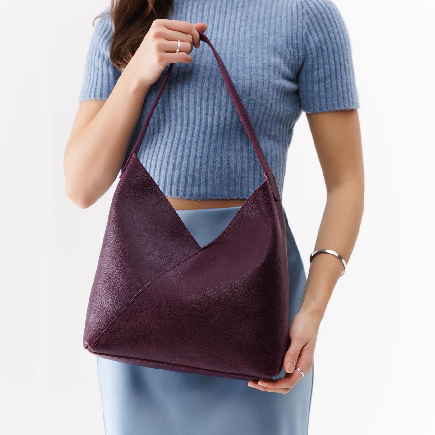 Naomi Leather Shoulder Bag with Adjustable Strap & Magnetic Closure