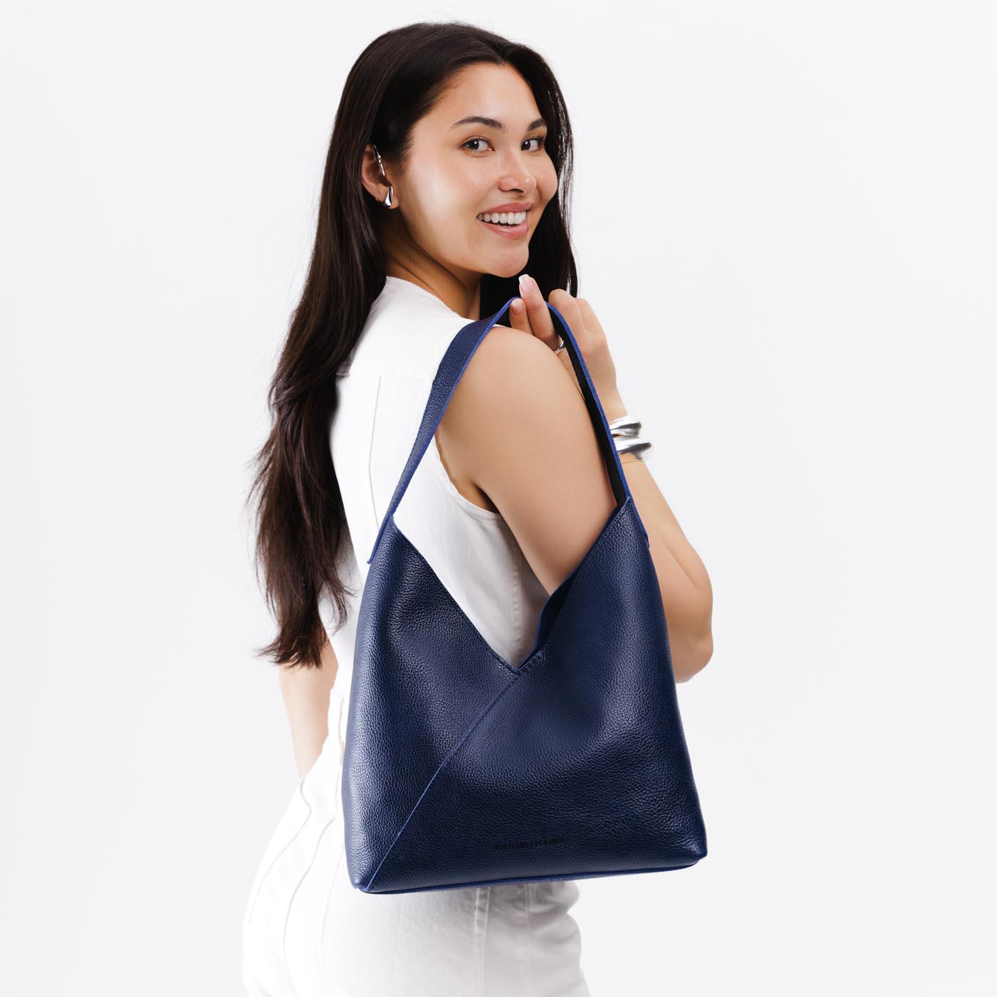 Naomi Leather Shoulder Bag with Adjustable Strap & Magnetic Closure
