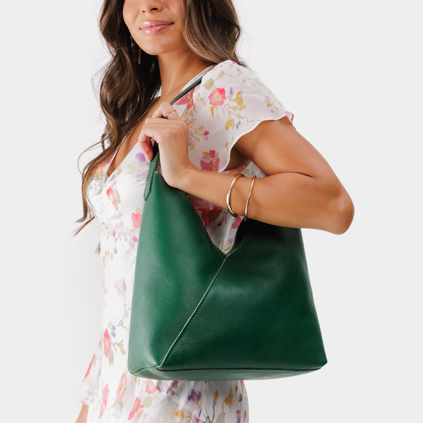Naomi Leather Shoulder Bag with Adjustable Strap & Magnetic Closure
