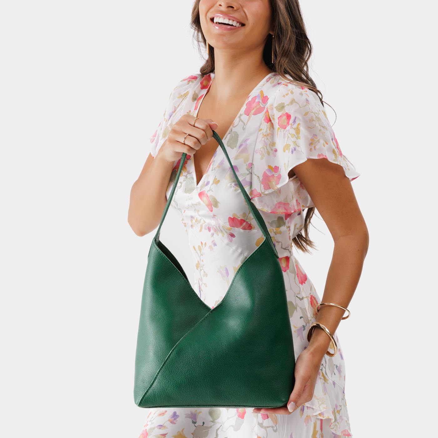 Naomi Leather Shoulder Bag with Adjustable Strap & Magnetic Closure