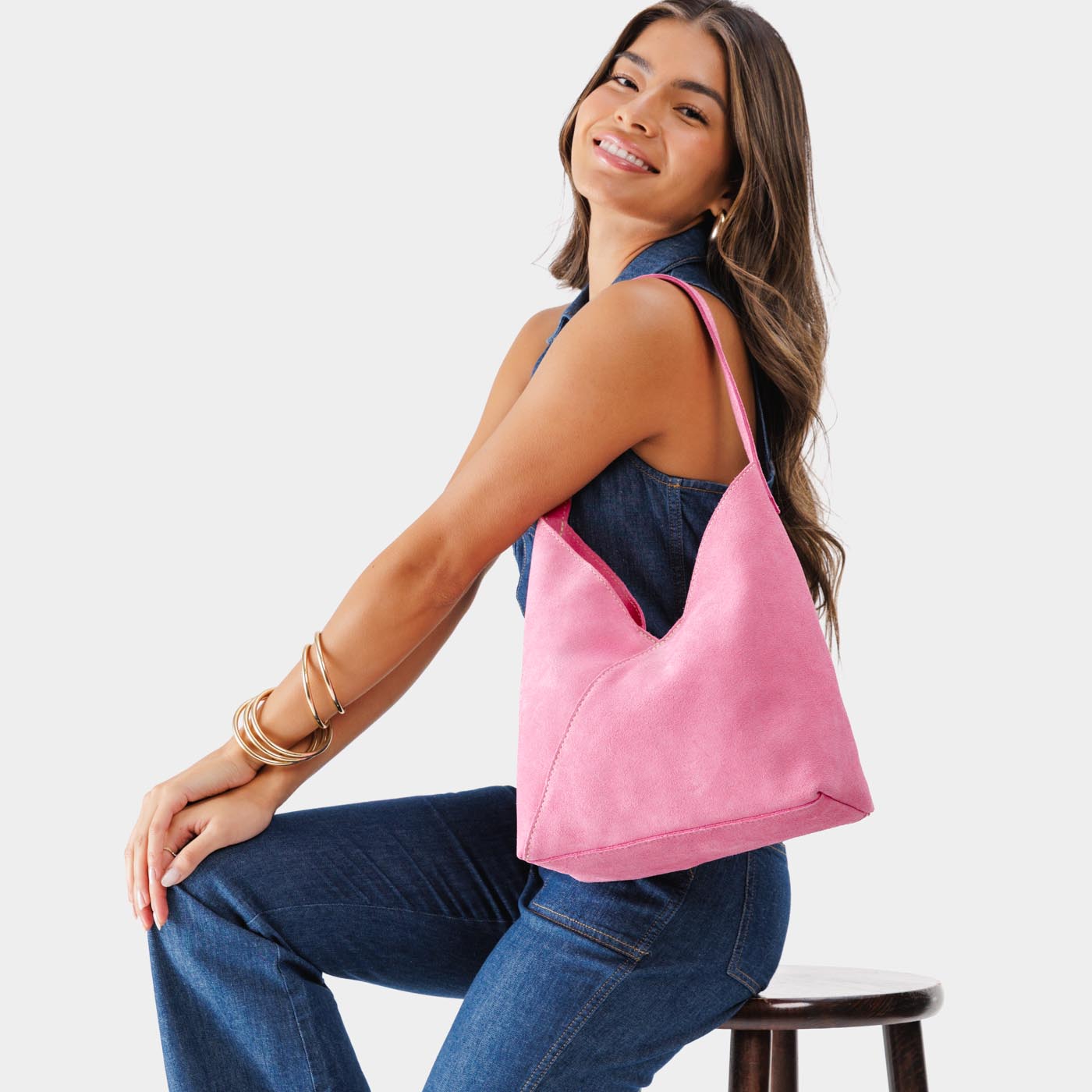 Naomi Leather Shoulder Bag with Adjustable Strap & Magnetic Closure