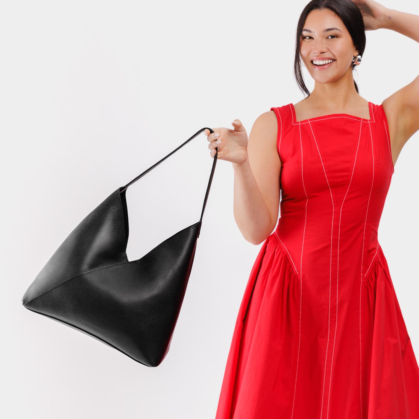 Naomi Leather Shoulder Bag with Adjustable Strap & Magnetic Closure