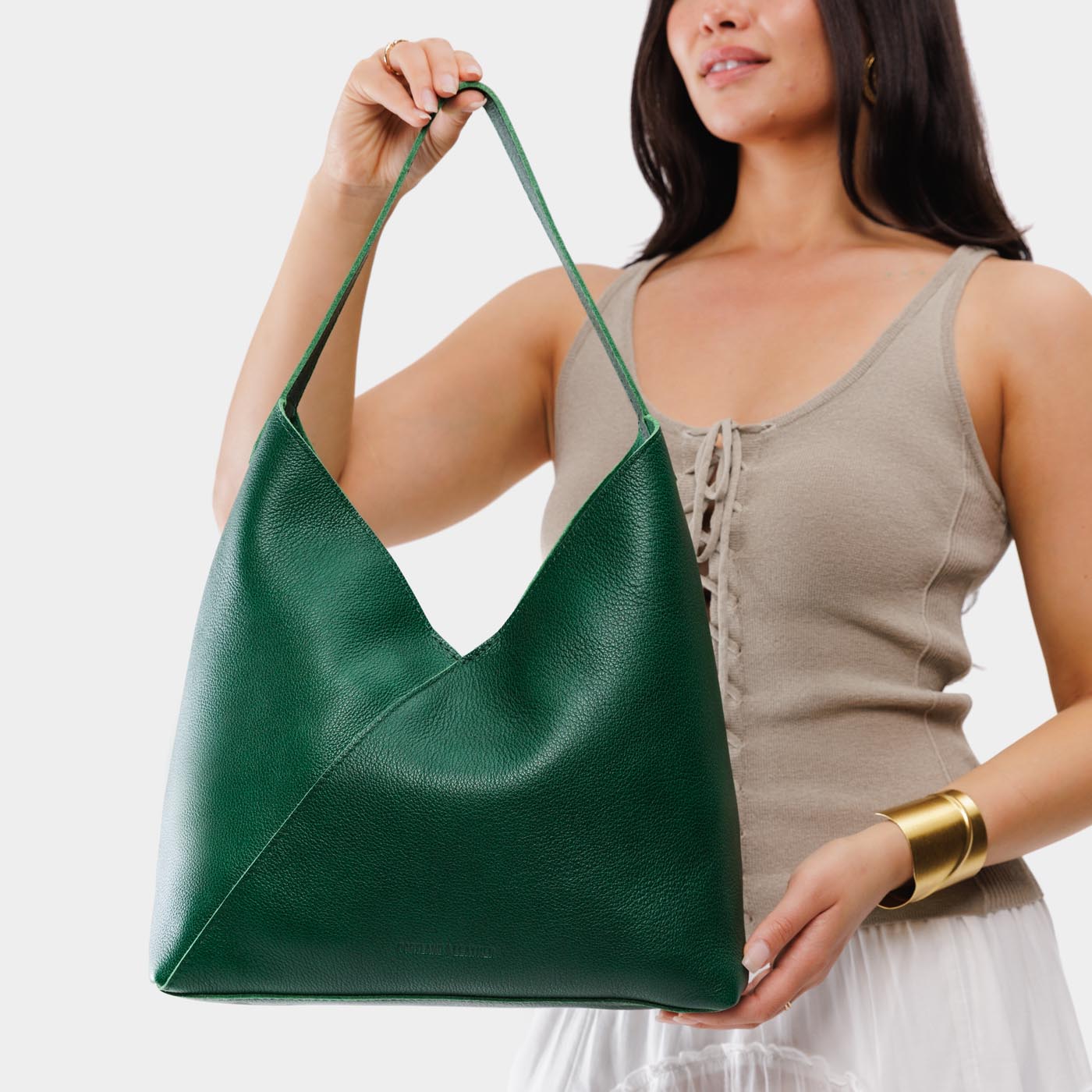 Naomi Leather Shoulder Bag with Adjustable Strap & Magnetic Closure