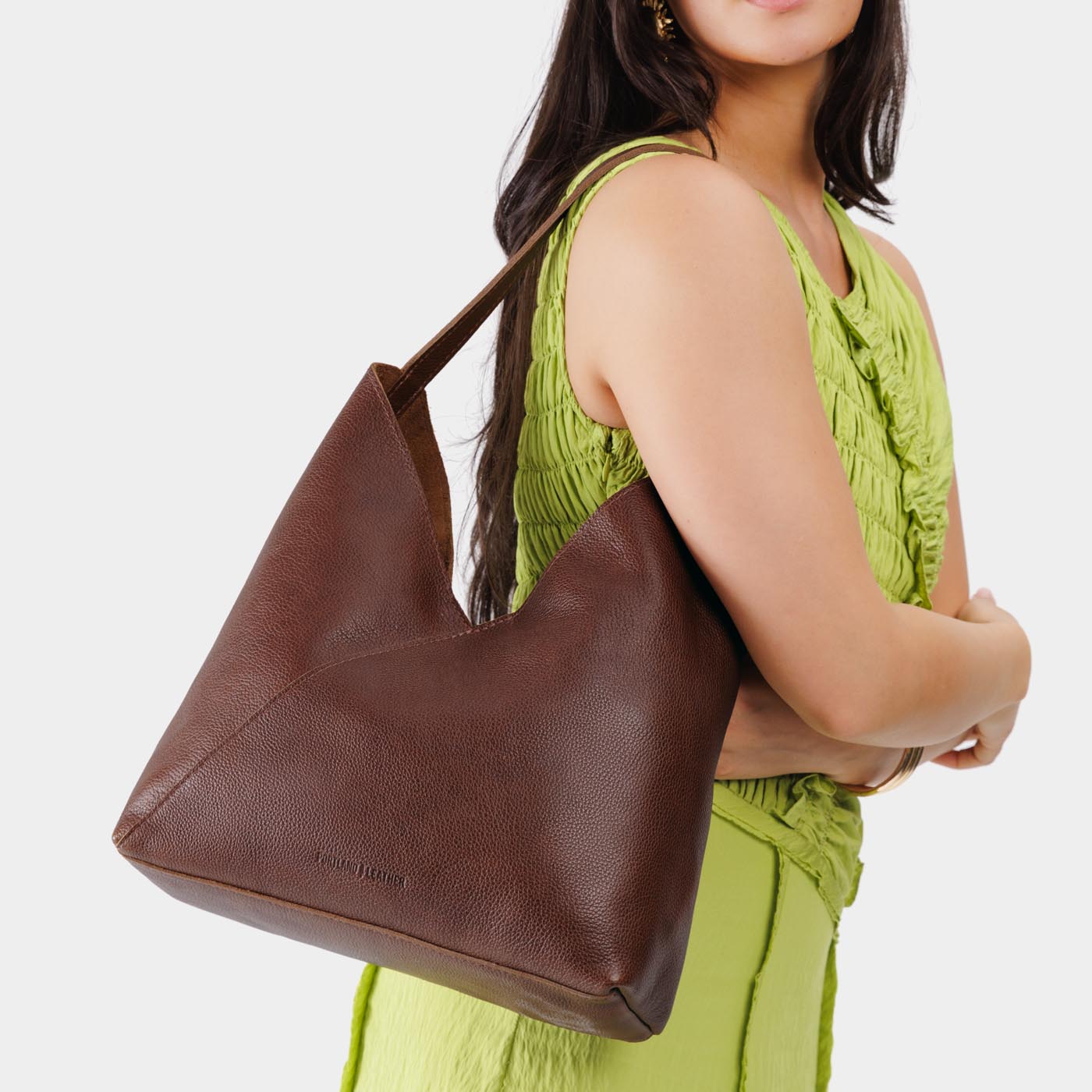 Naomi Leather Shoulder Bag with Adjustable Strap & Magnetic Closure