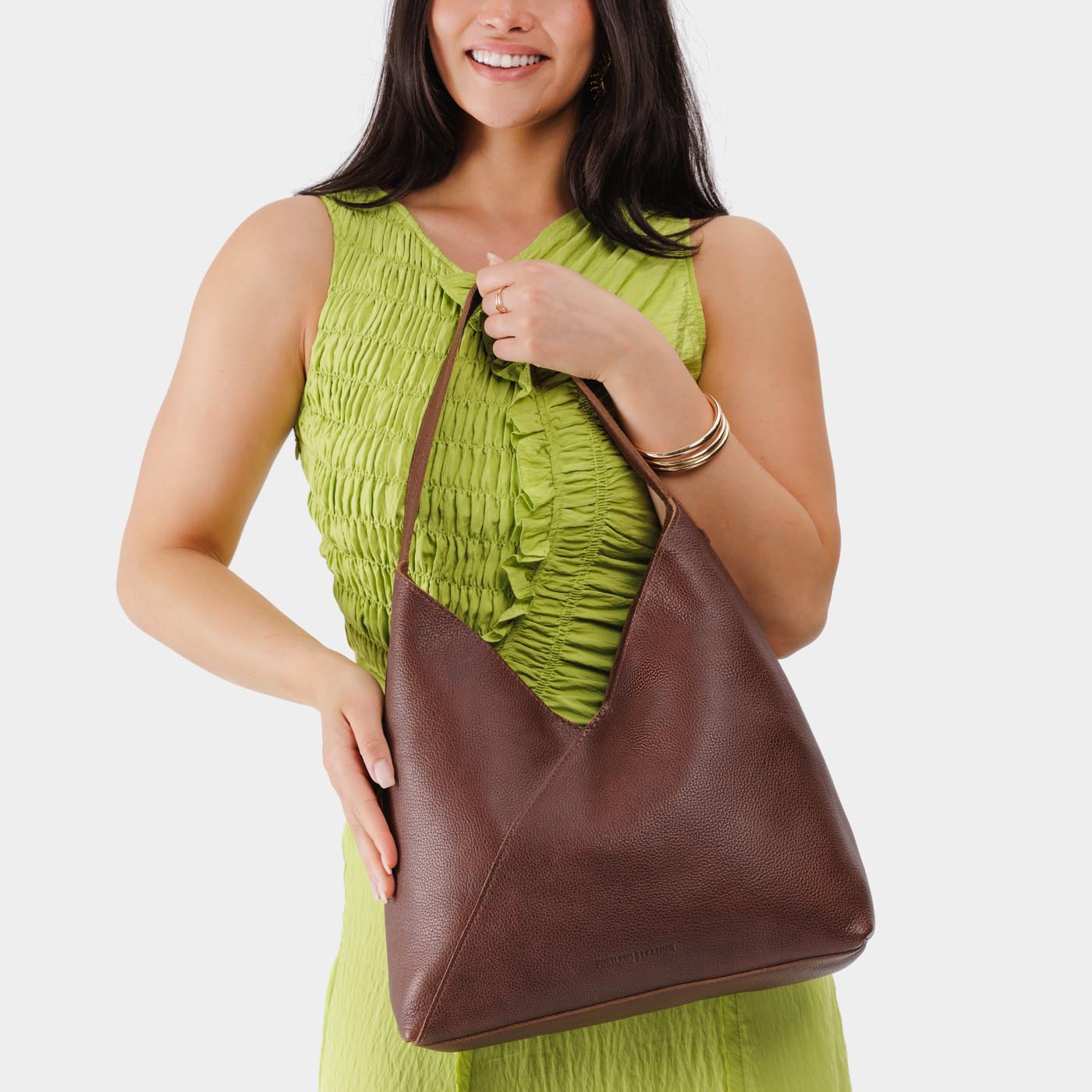 Naomi Leather Shoulder Bag with Adjustable Strap & Magnetic Closure