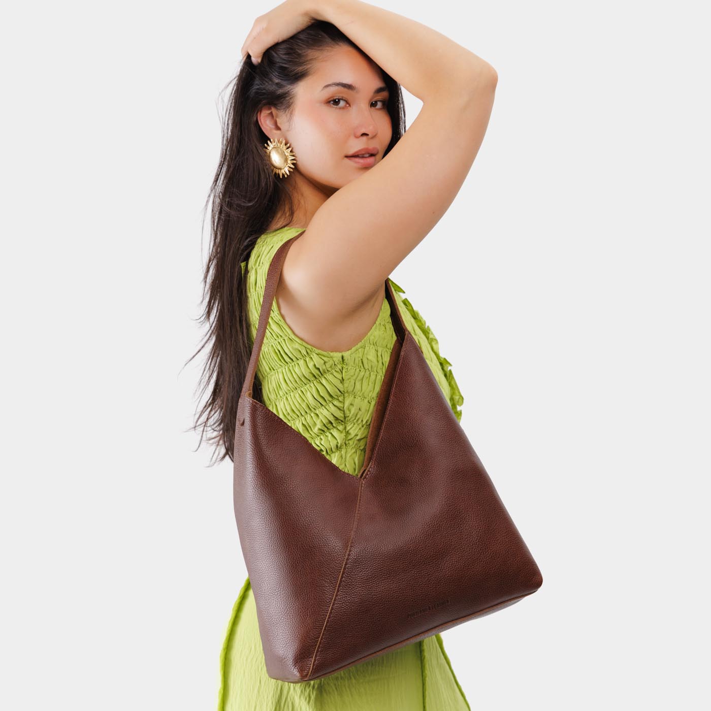 Naomi Leather Shoulder Bag with Adjustable Strap & Magnetic Closure