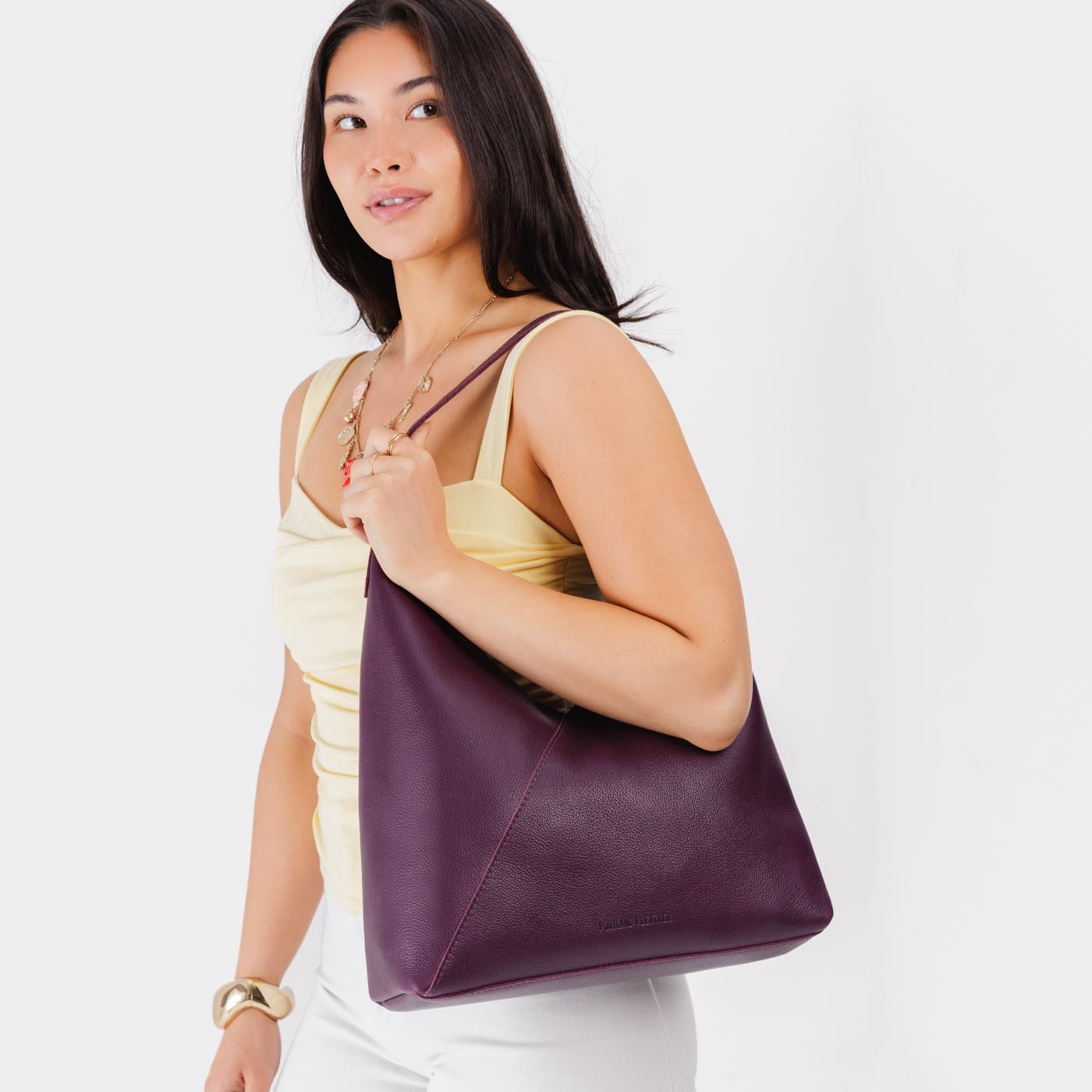 Naomi Leather Shoulder Bag with Adjustable Strap & Magnetic Closure