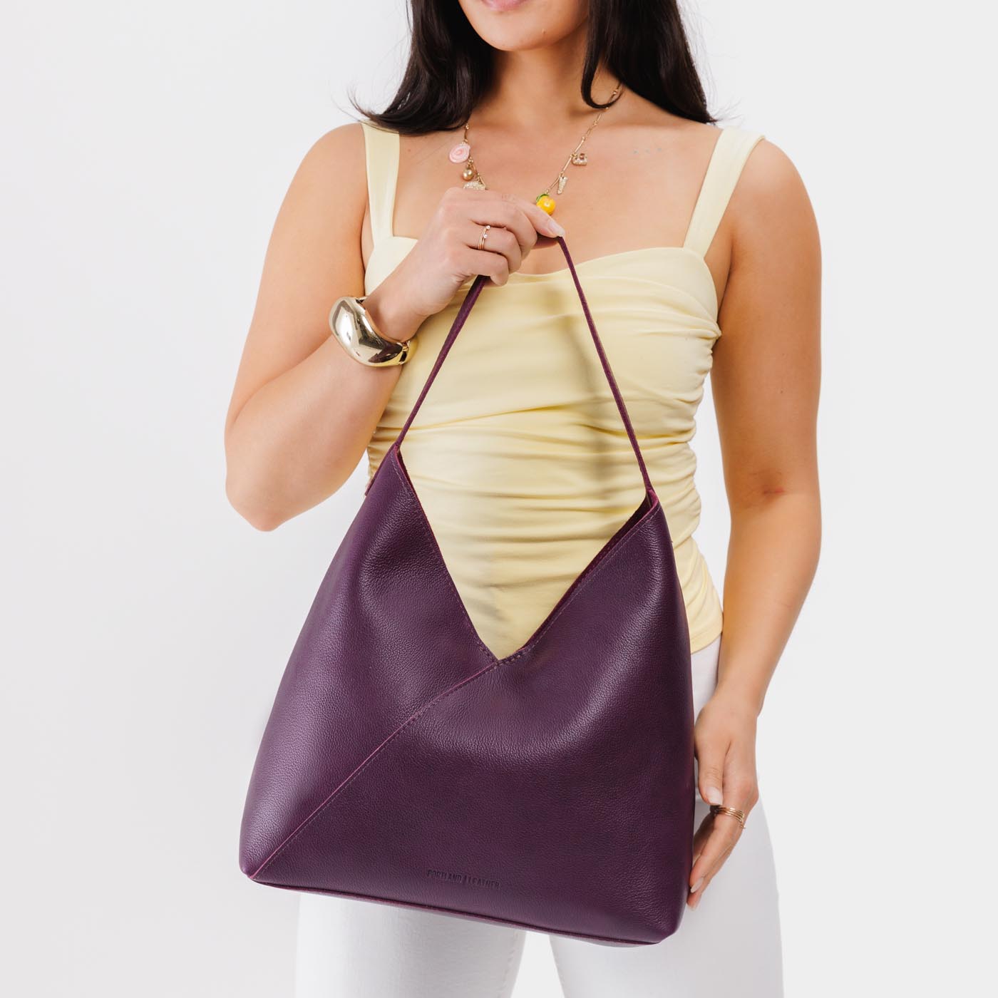 Naomi Leather Shoulder Bag with Adjustable Strap & Magnetic Closure