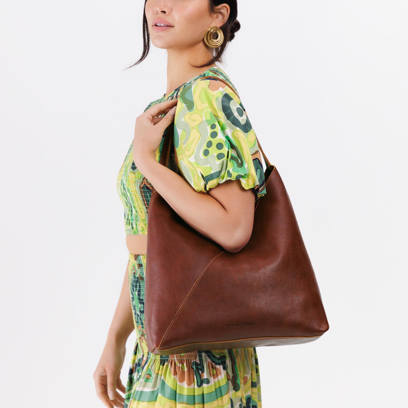 Naomi Leather Shoulder Bag with Adjustable Strap & Magnetic Closure