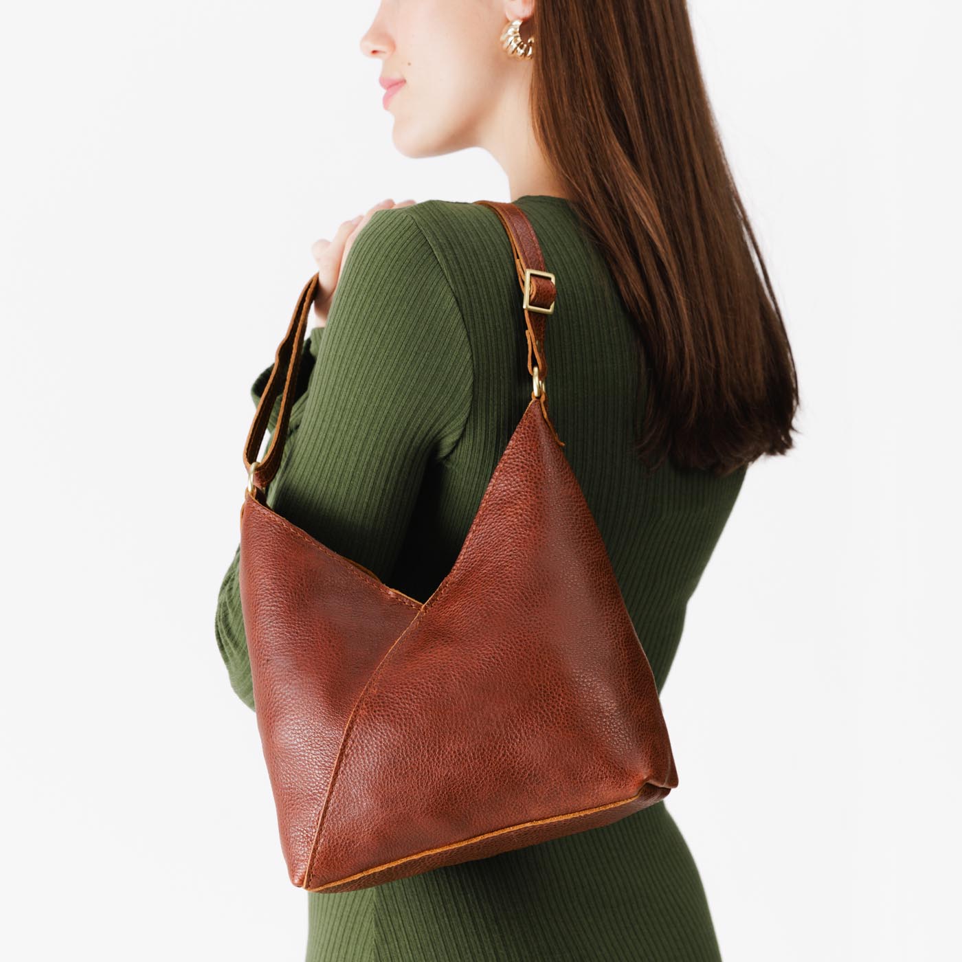 Naomi Leather Shoulder Bag with Adjustable Strap & Magnetic Closure