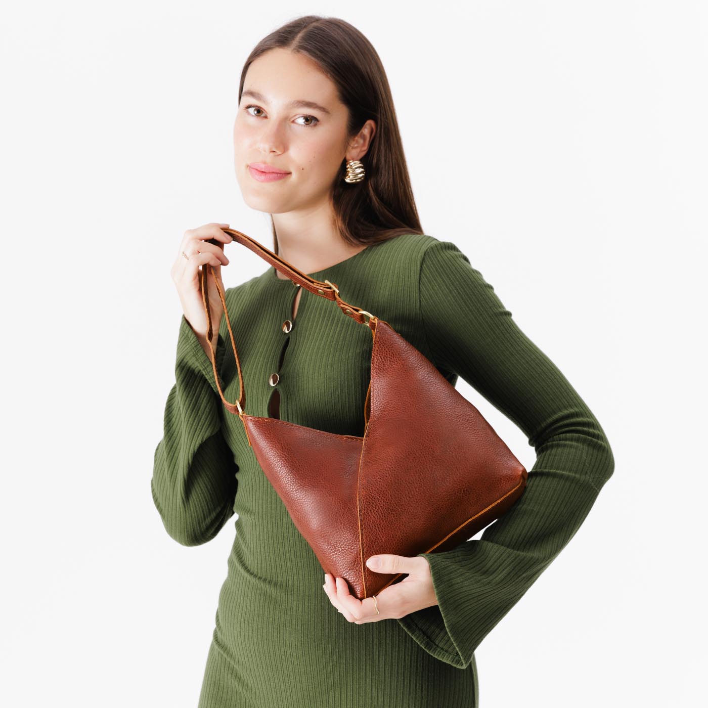 Naomi Leather Shoulder Bag with Adjustable Strap & Magnetic Closure