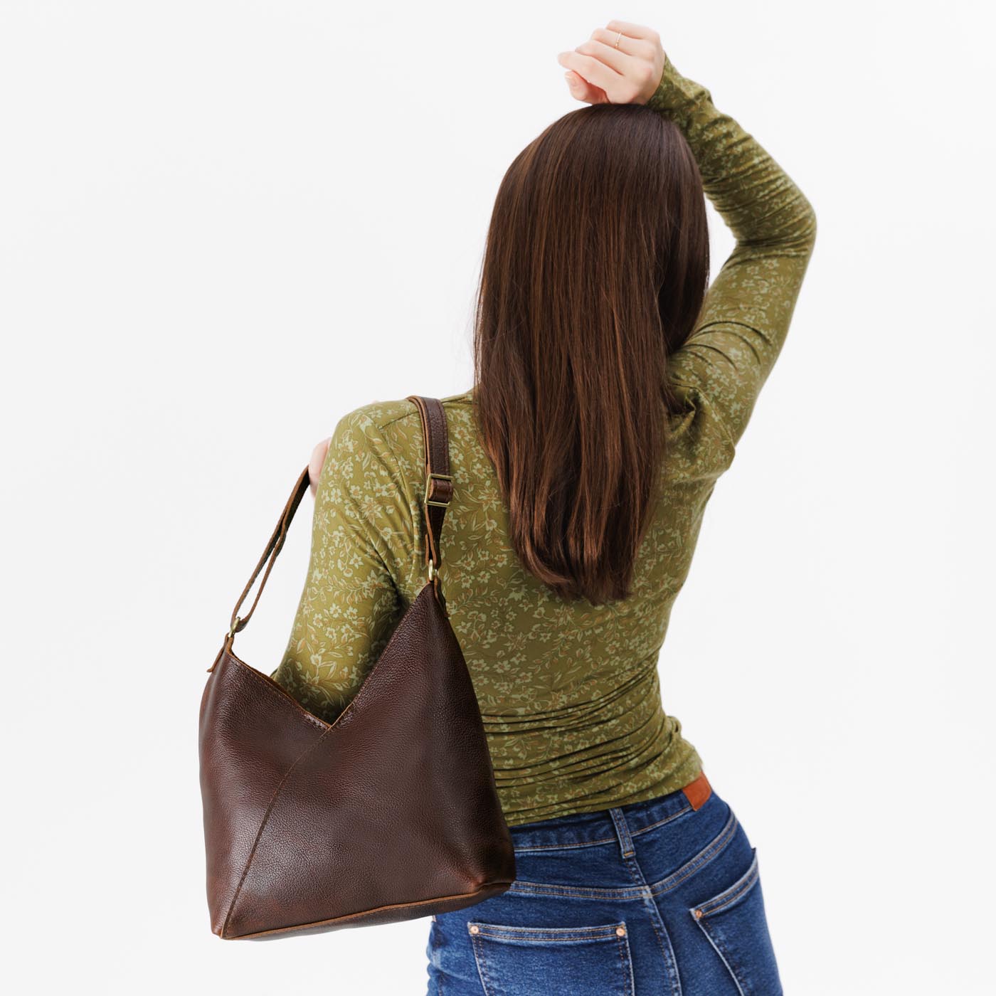 Naomi Leather Shoulder Bag with Adjustable Strap & Magnetic Closure