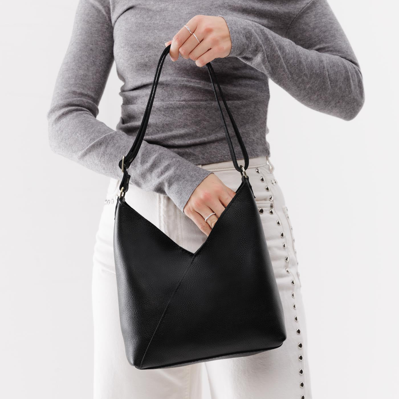 Naomi Leather Shoulder Bag with Adjustable Strap & Magnetic Closure