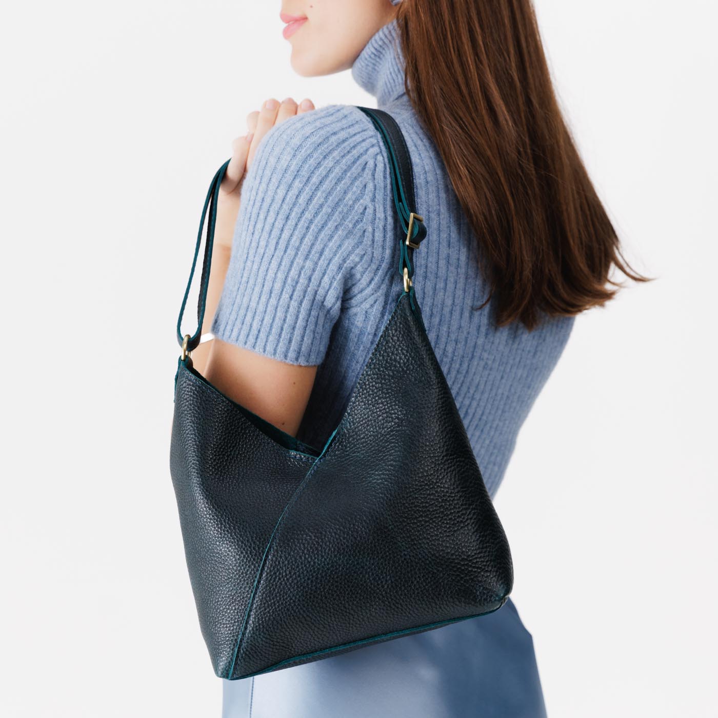 Naomi Leather Shoulder Bag with Adjustable Strap & Magnetic Closure