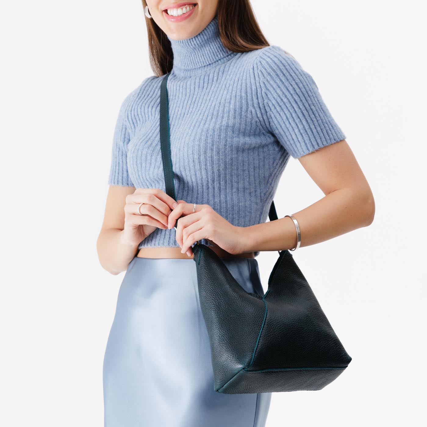 Naomi Leather Shoulder Bag with Adjustable Strap & Magnetic Closure