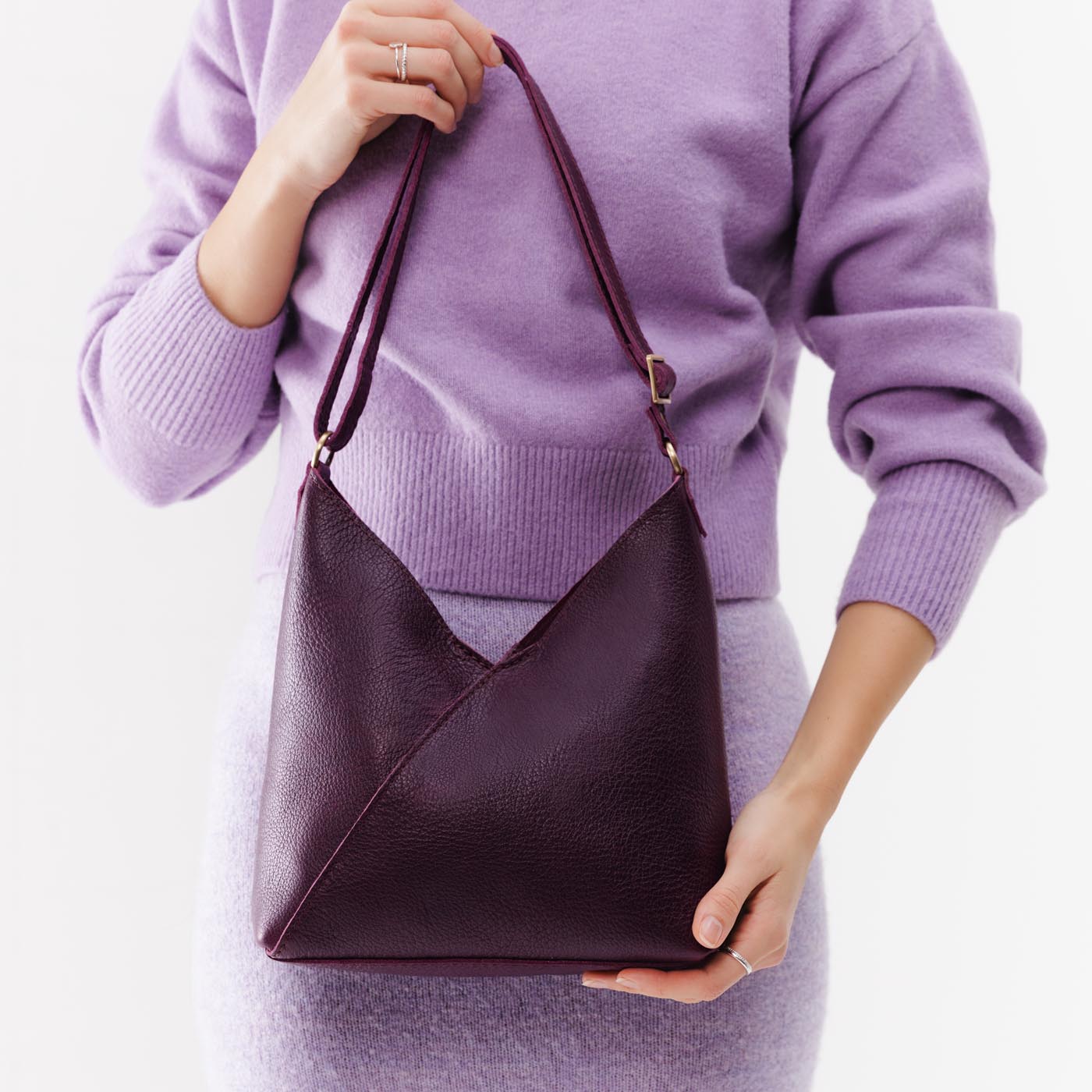 Naomi Leather Shoulder Bag with Adjustable Strap & Magnetic Closure