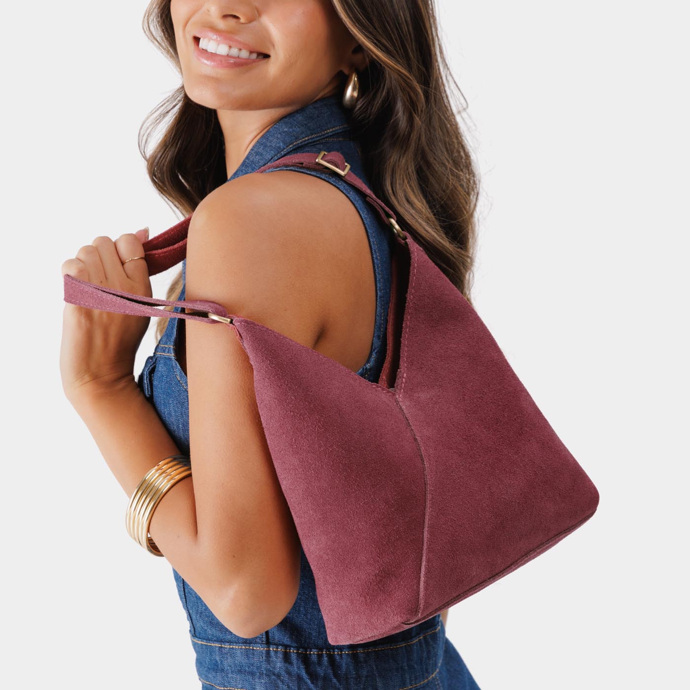 Naomi Leather Shoulder Bag with Adjustable Strap & Magnetic Closure