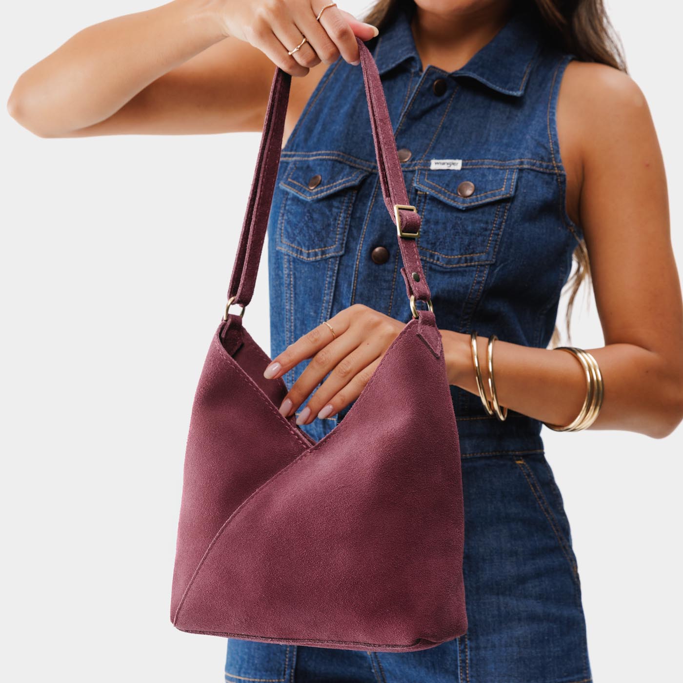 Naomi Leather Shoulder Bag with Adjustable Strap & Magnetic Closure