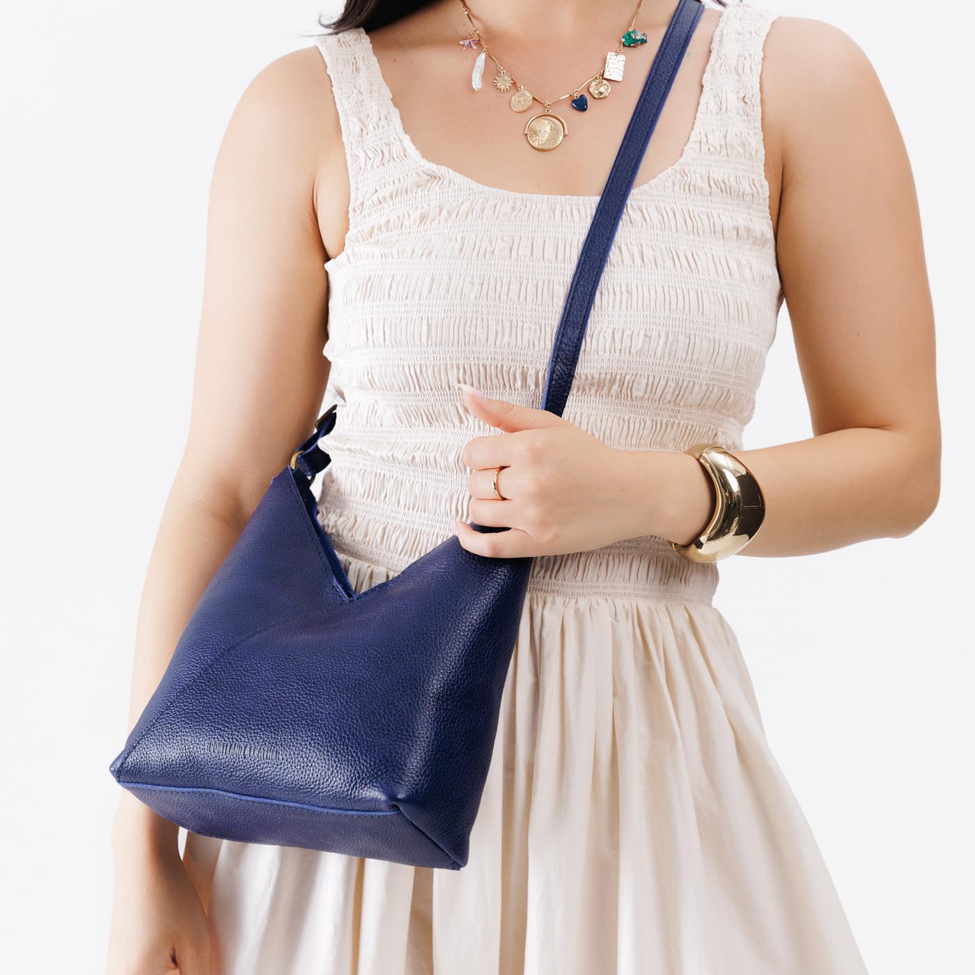 Naomi Leather Shoulder Bag with Adjustable Strap & Magnetic Closure