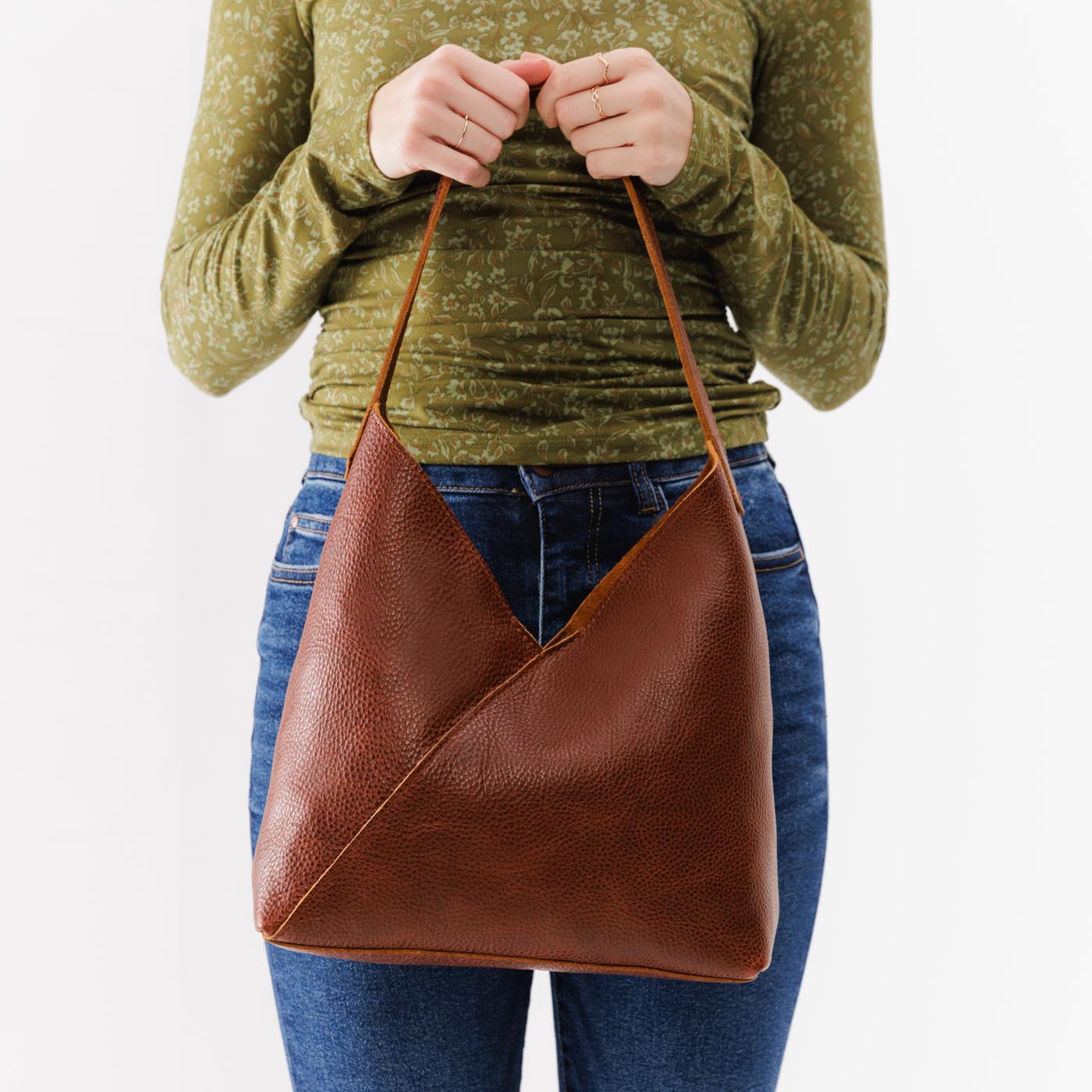 Naomi Leather Shoulder Bag with Adjustable Strap & Magnetic Closure