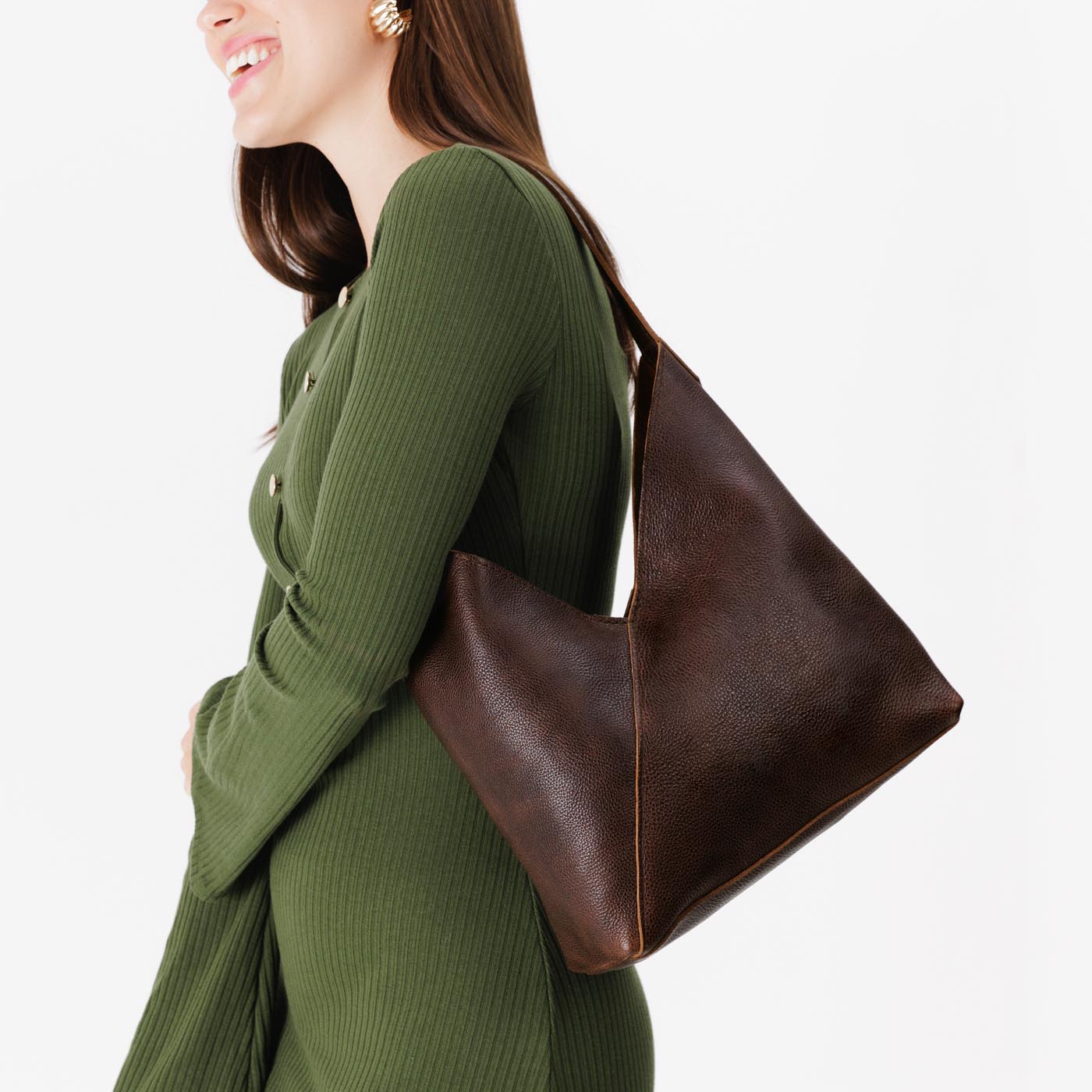 Naomi Leather Shoulder Bag with Adjustable Strap & Magnetic Closure