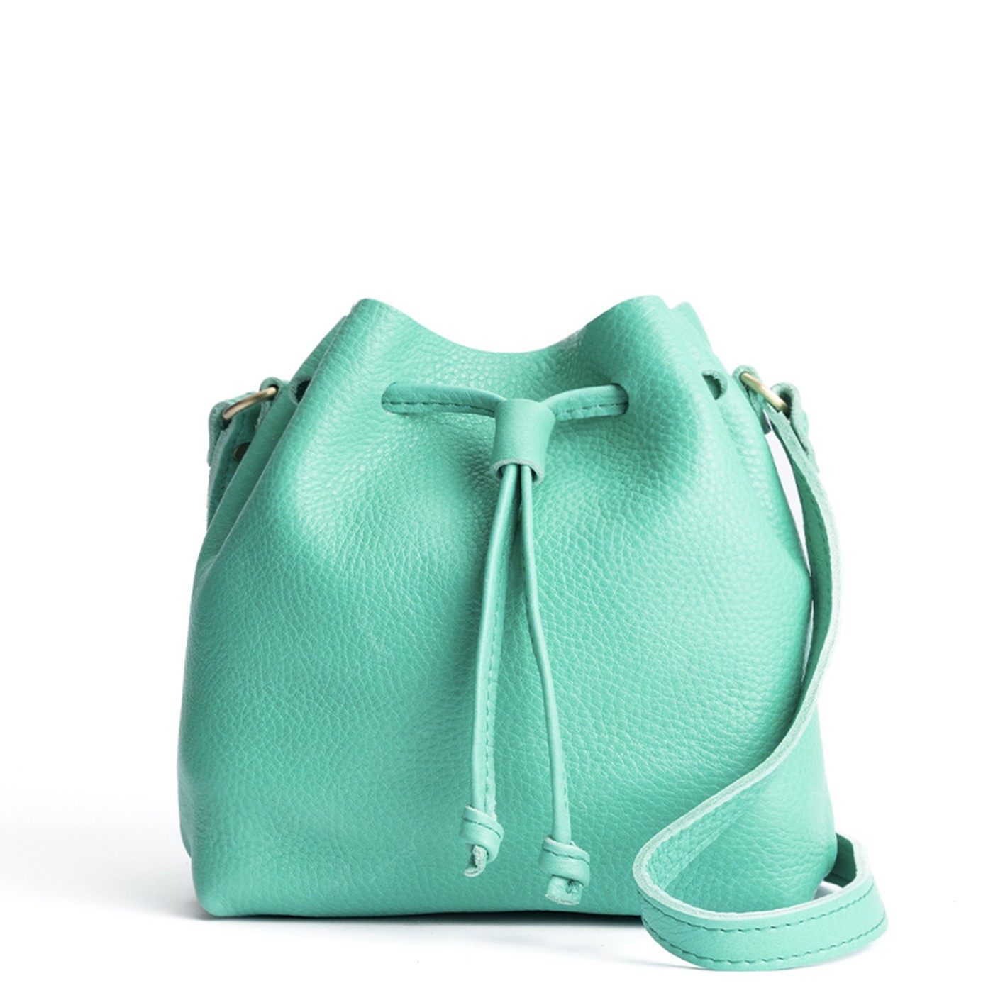 Leather Bucket Bag with Adjustable Crossbody Strap