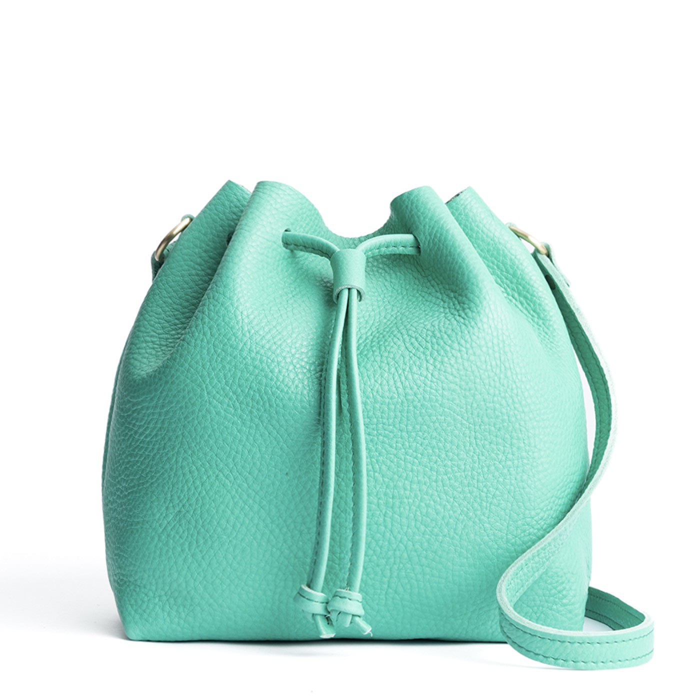 Leather Bucket Bag with Adjustable Crossbody Strap