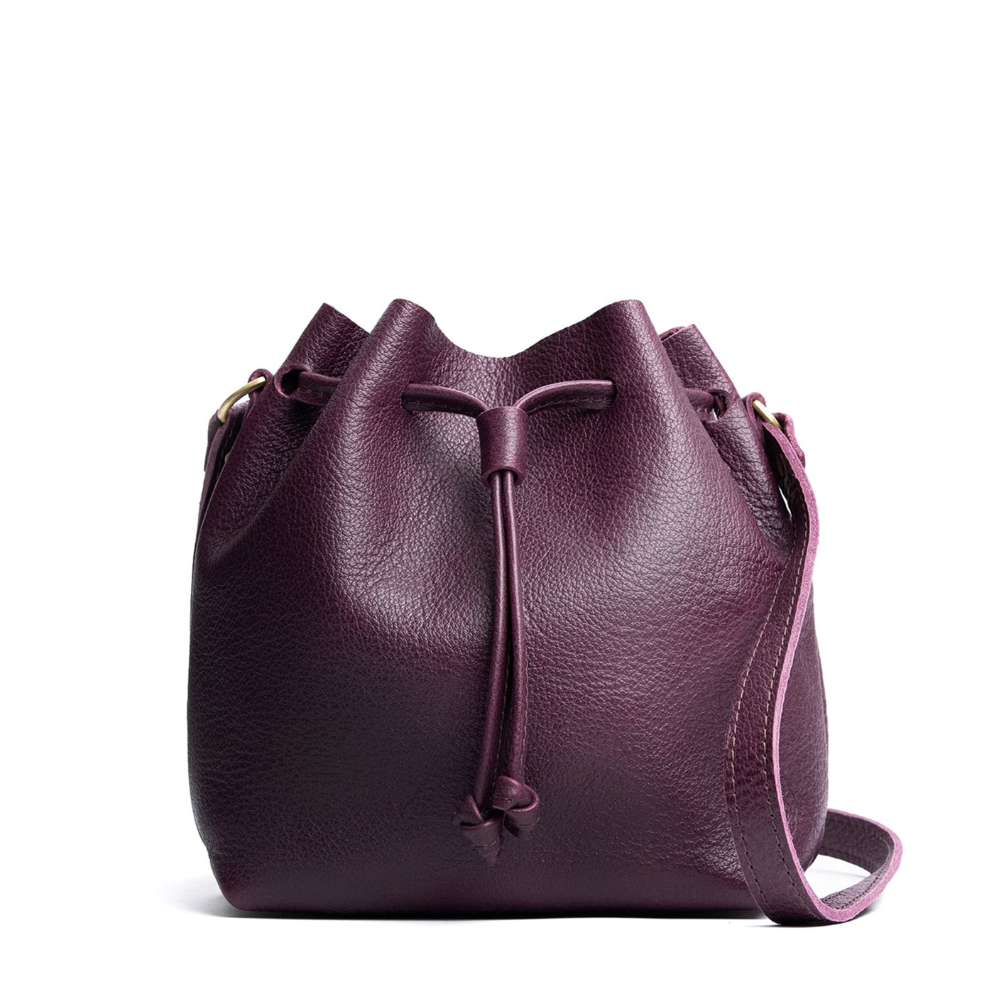 Leather Bucket Bag with Adjustable Crossbody Strap