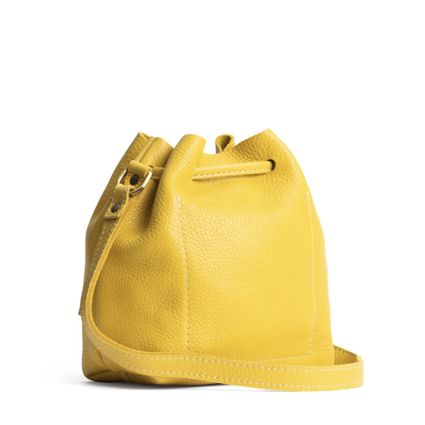 Leather Bucket Bag with Adjustable Crossbody Strap