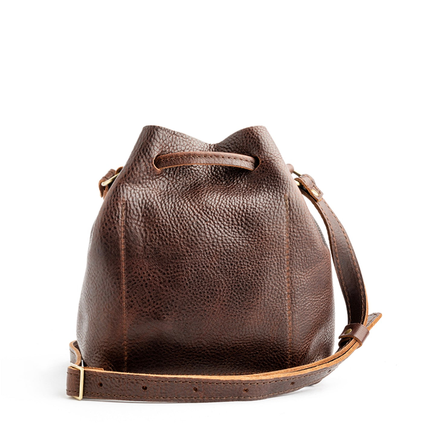 Leather Bucket Bag with Adjustable Crossbody Strap