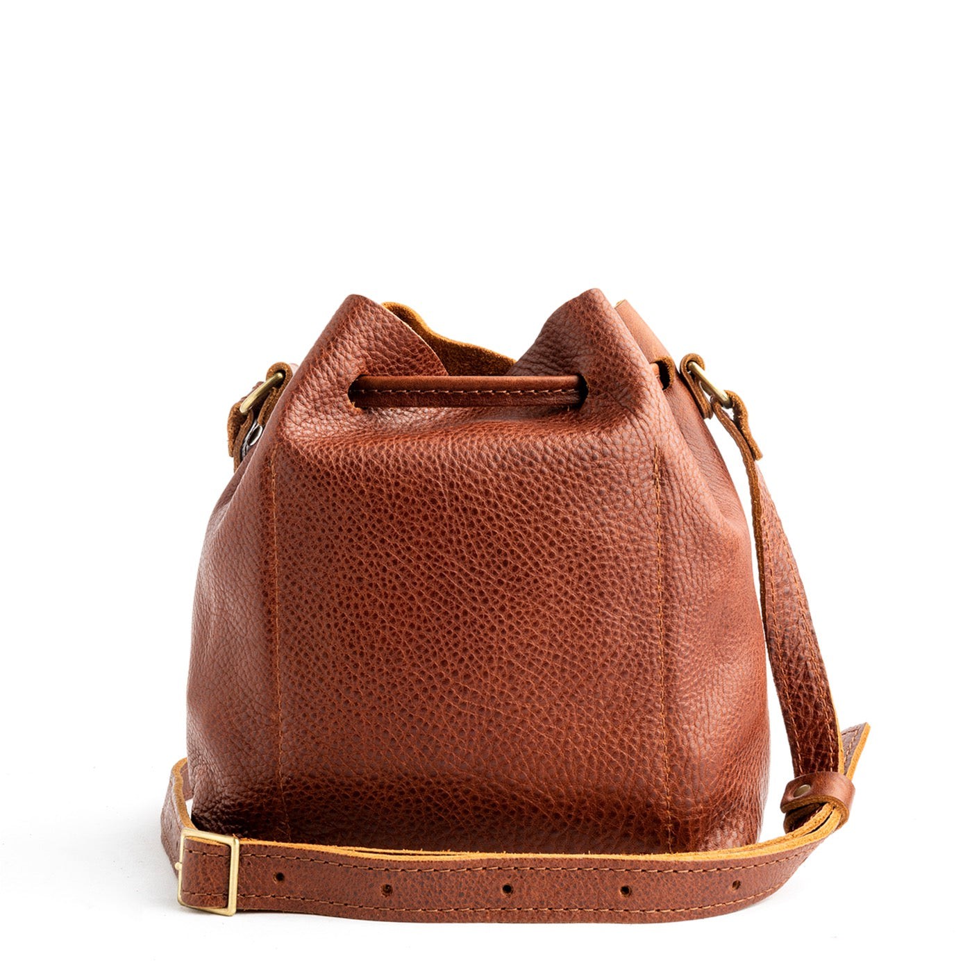 Leather Bucket Bag with Adjustable Crossbody Strap