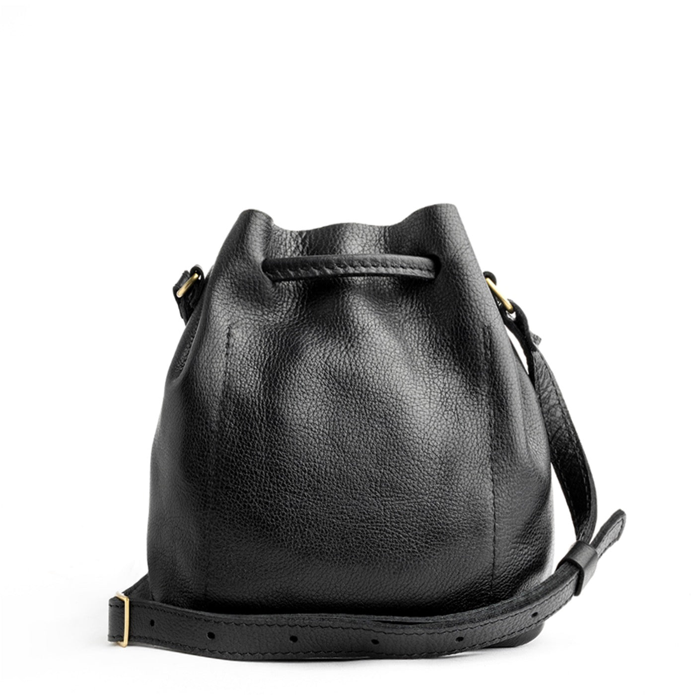Leather Bucket Bag with Adjustable Crossbody Strap