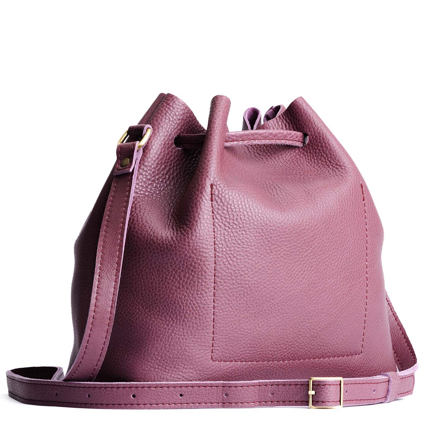 Leather Bucket Bag with Adjustable Crossbody Strap
