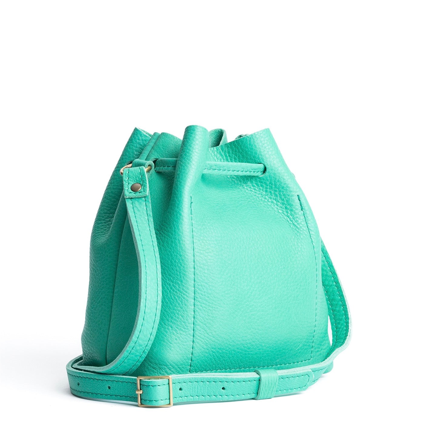Leather Bucket Bag with Adjustable Crossbody Strap