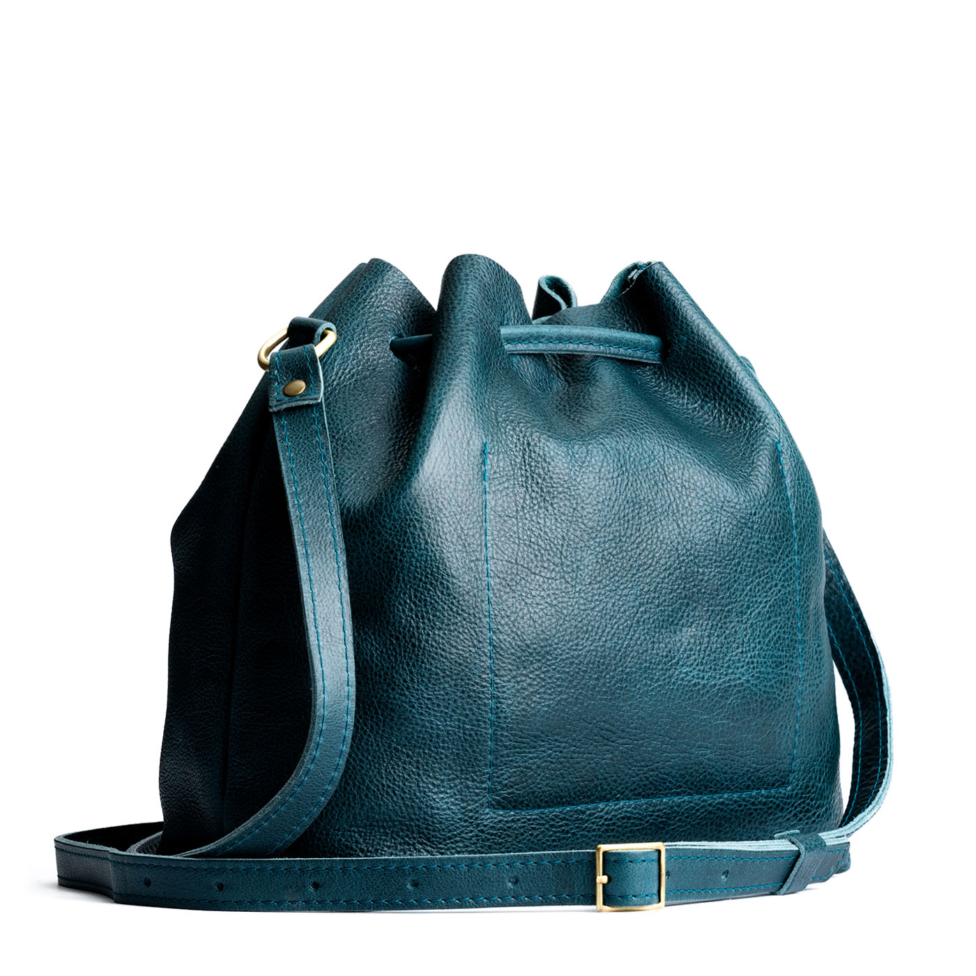 Leather Bucket Bag with Adjustable Crossbody Strap