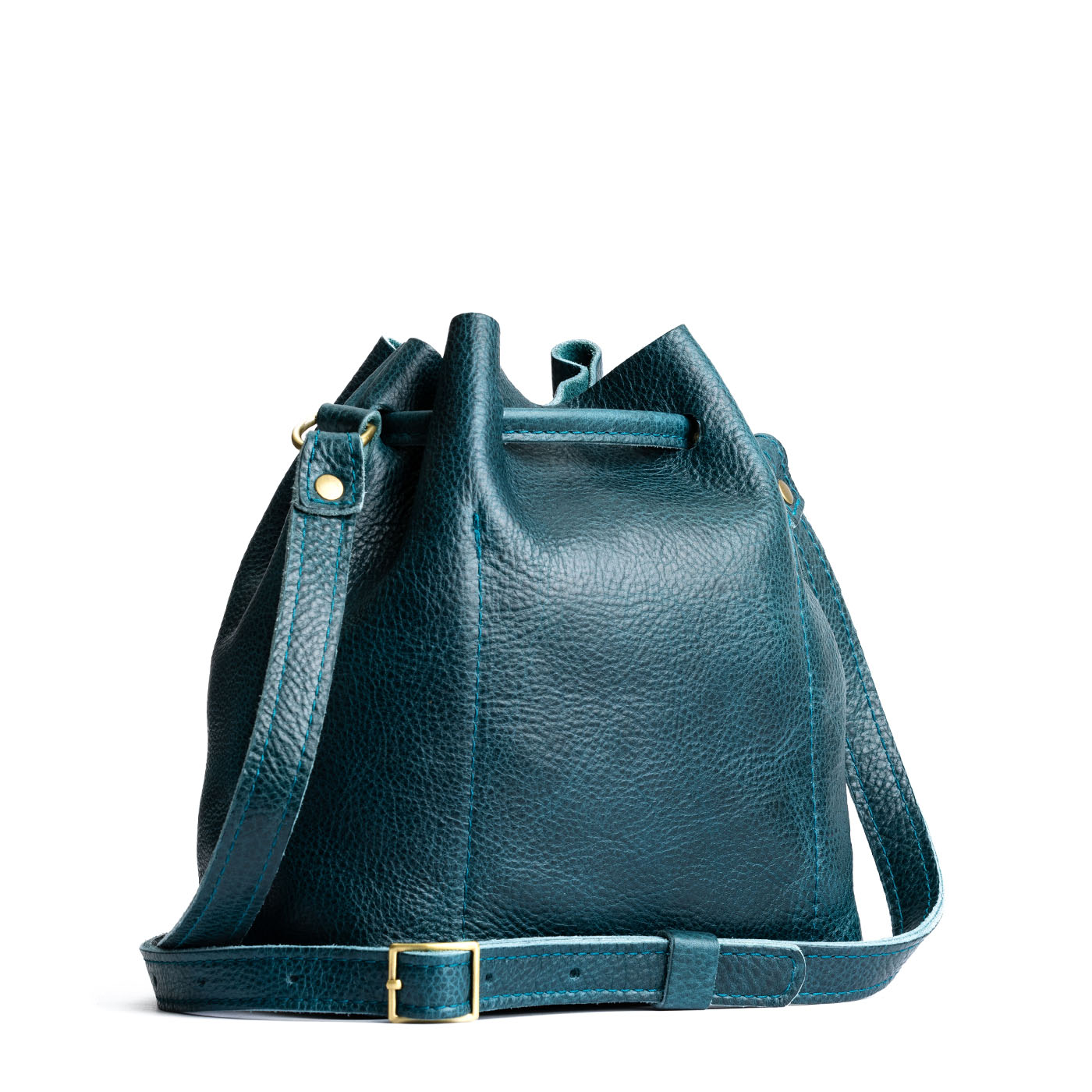 Leather Bucket Bag with Adjustable Crossbody Strap