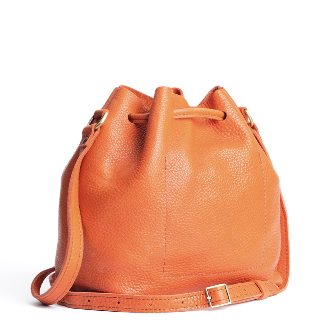 Leather Bucket Bag with Adjustable Crossbody Strap