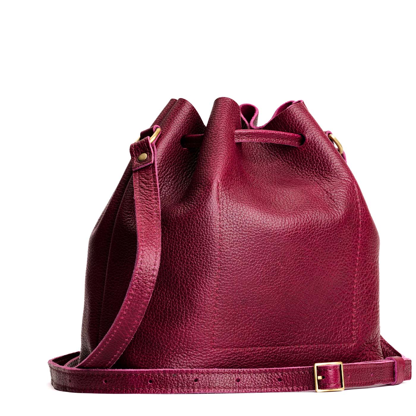 Leather Bucket Bag with Adjustable Crossbody Strap