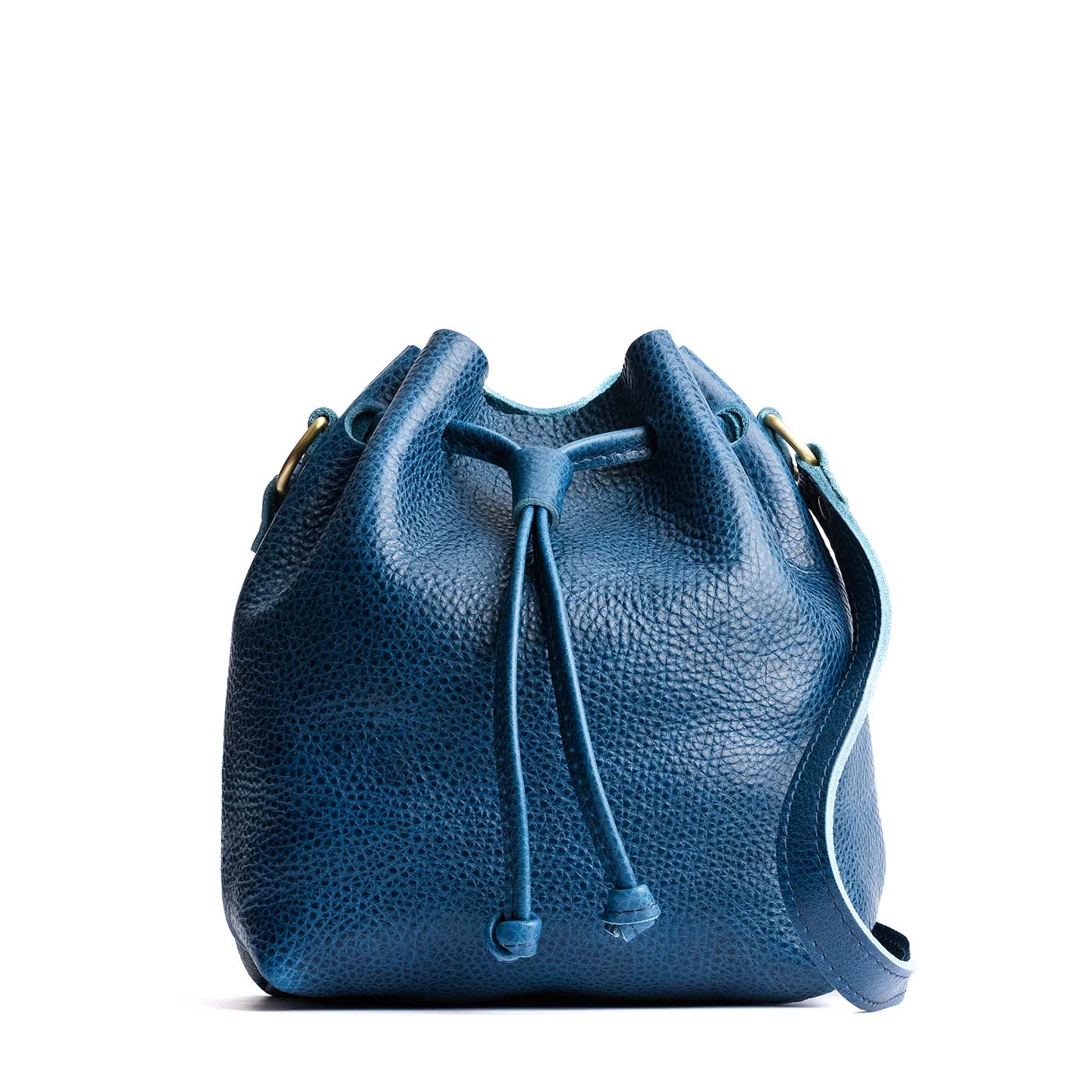 Leather Bucket Bag with Adjustable Crossbody Strap