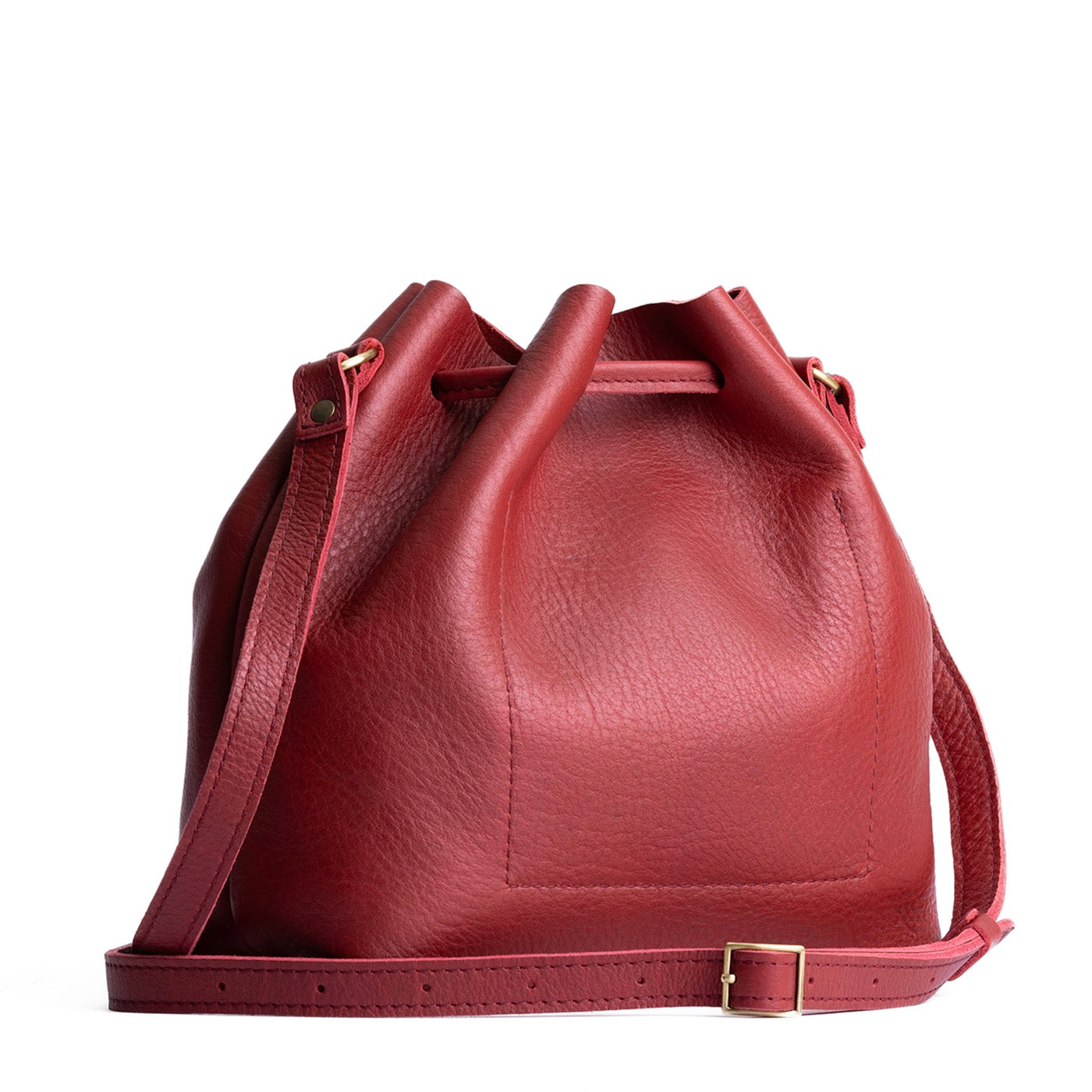 Leather Bucket Bag with Adjustable Crossbody Strap