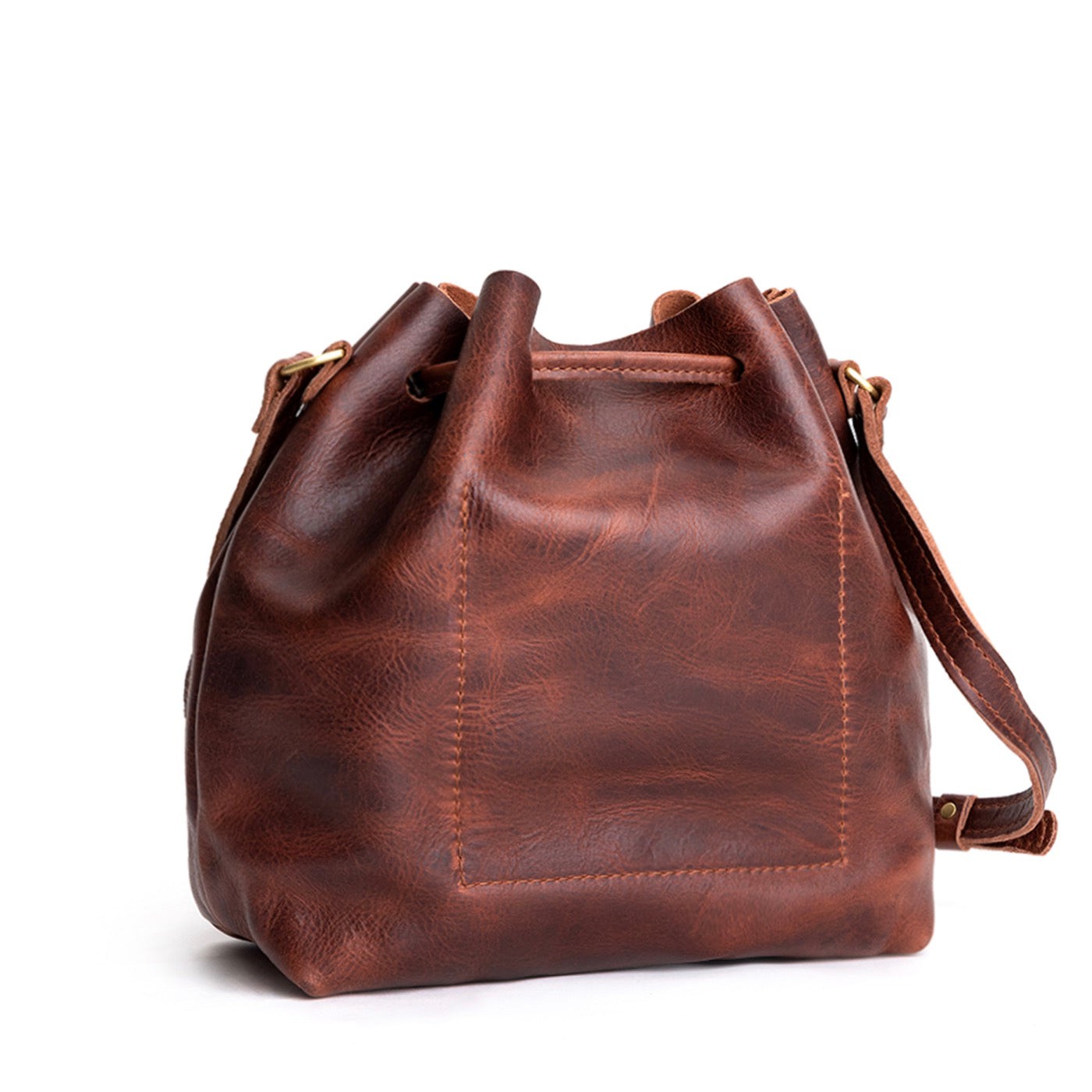 Leather Bucket Bag with Adjustable Crossbody Strap