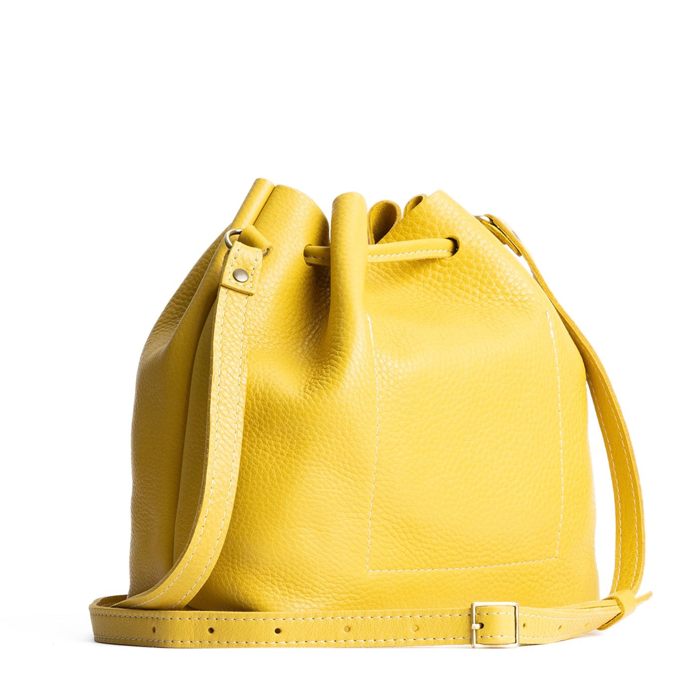 Leather Bucket Bag with Adjustable Crossbody Strap