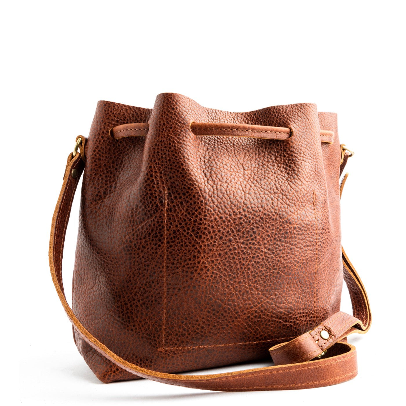 Leather Bucket Bag with Adjustable Crossbody Strap