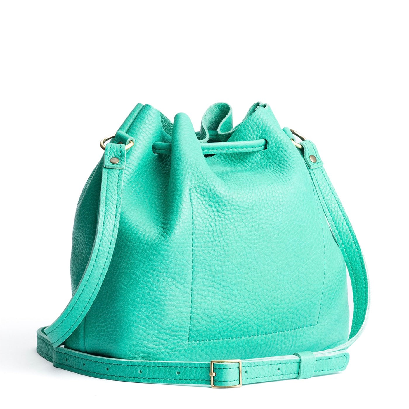 Leather Bucket Bag with Adjustable Crossbody Strap